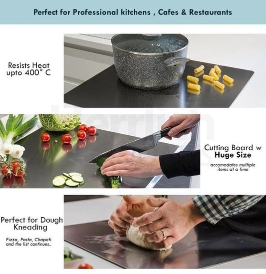 Food-Grade Stainless Steel Cutting Board – Large Size