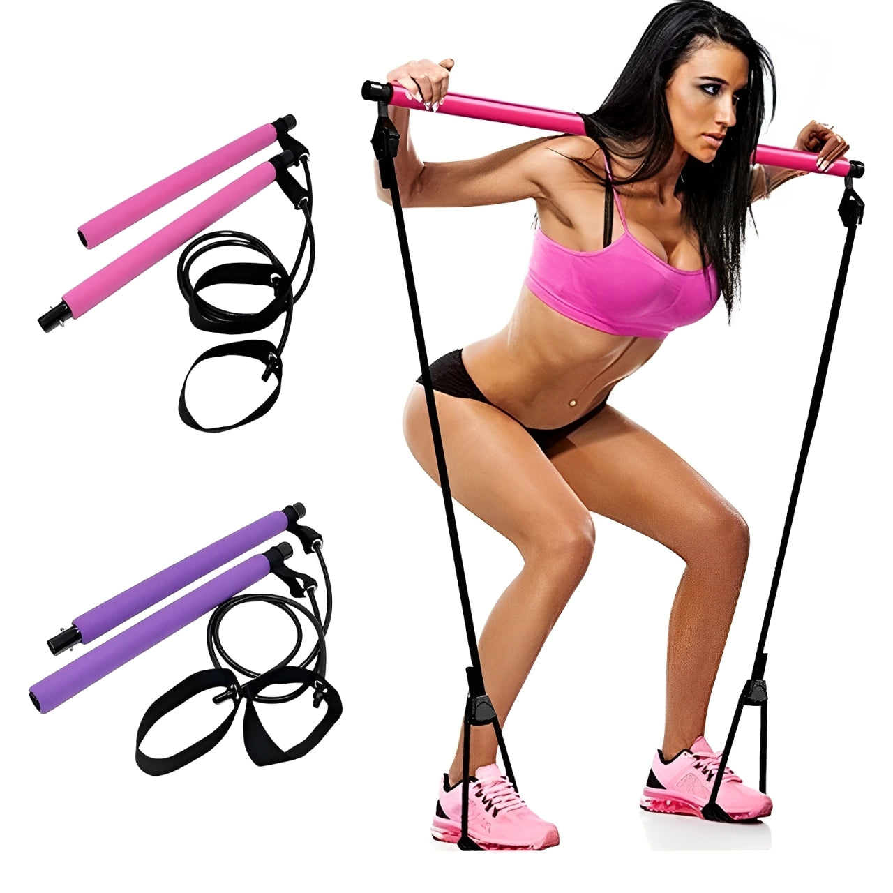 Three-section Pilates fitness stick