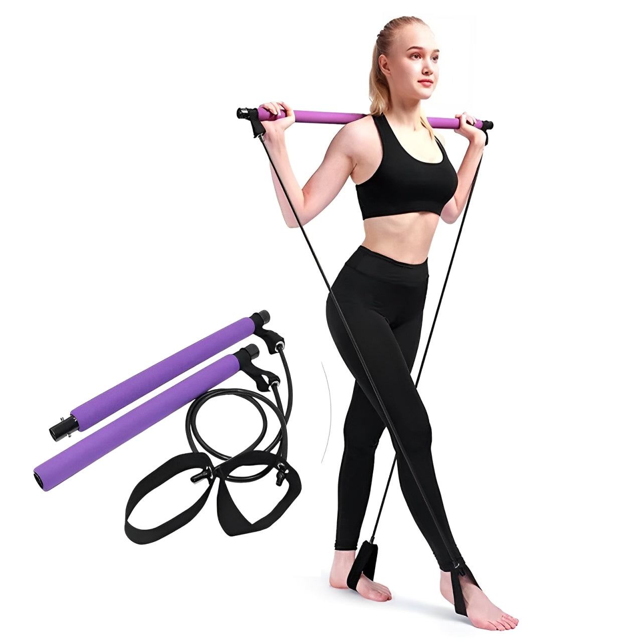 Three-section Pilates fitness stick