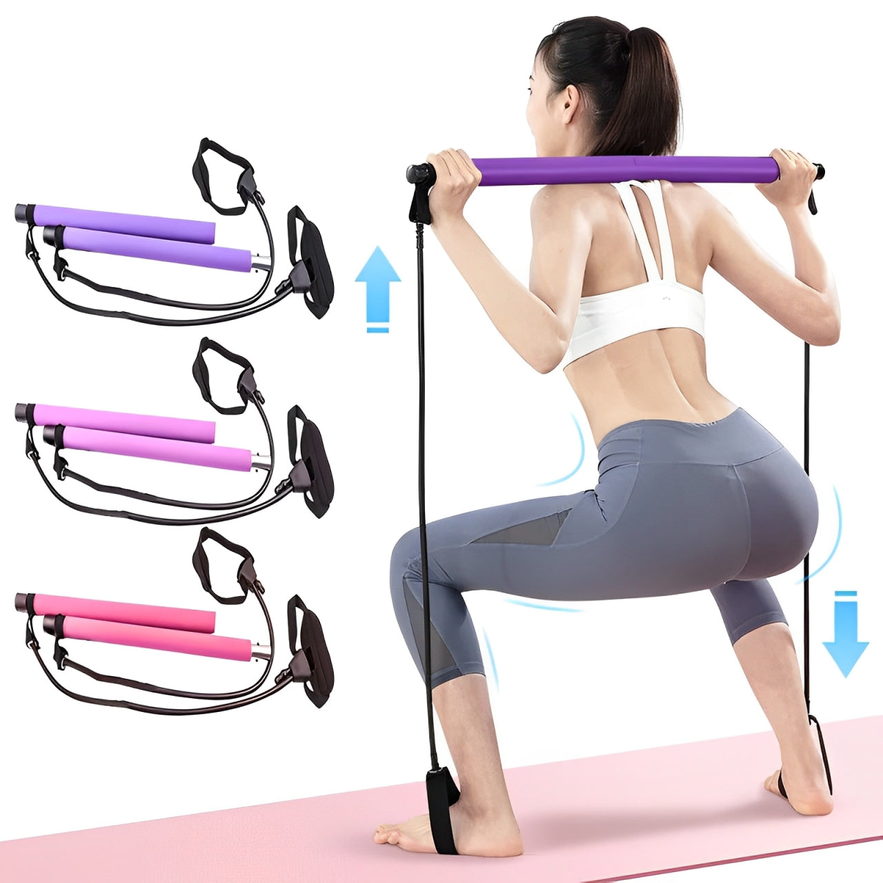 Three-section Pilates fitness stick