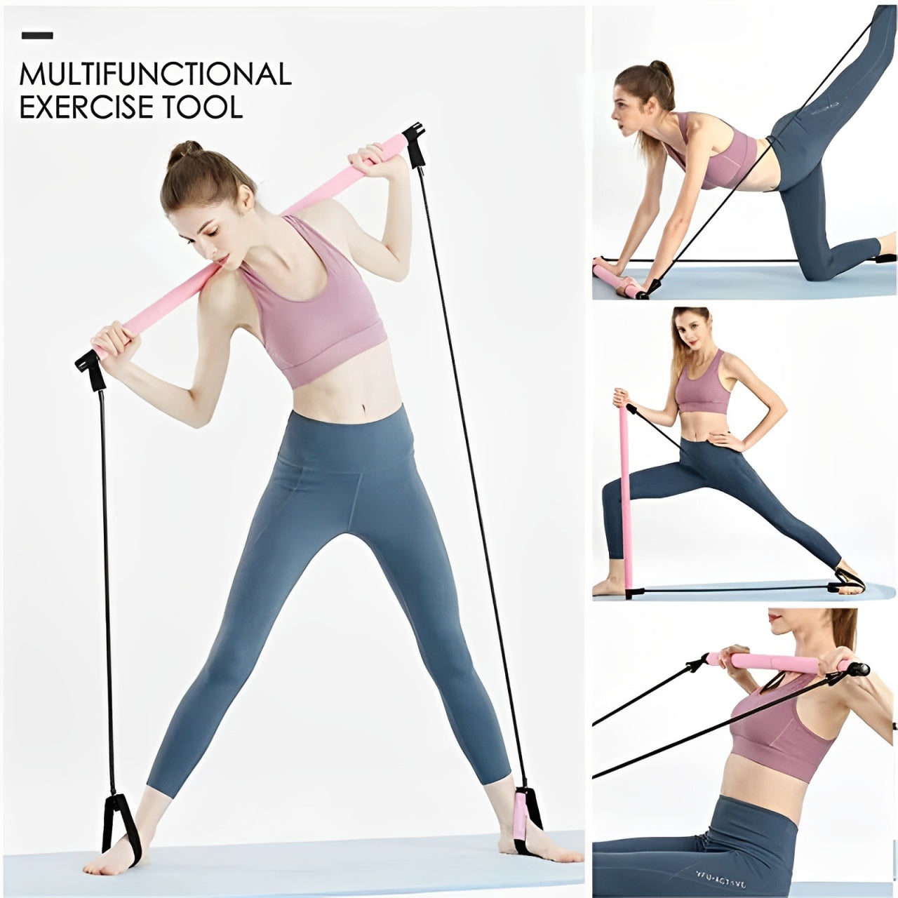 Three-section Pilates fitness stick