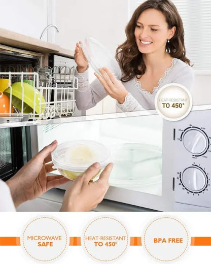 6 Pcs Universal Food Silicone Lids – For Cookware, Bowls & Pots