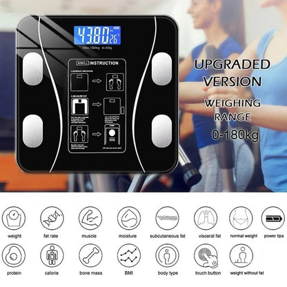 اسمارٹ ڈیجیٹل باڈی فیٹ اسکیل | بلوٹوتھ BMI اور باڈی کمپوزیشن اینالائزر